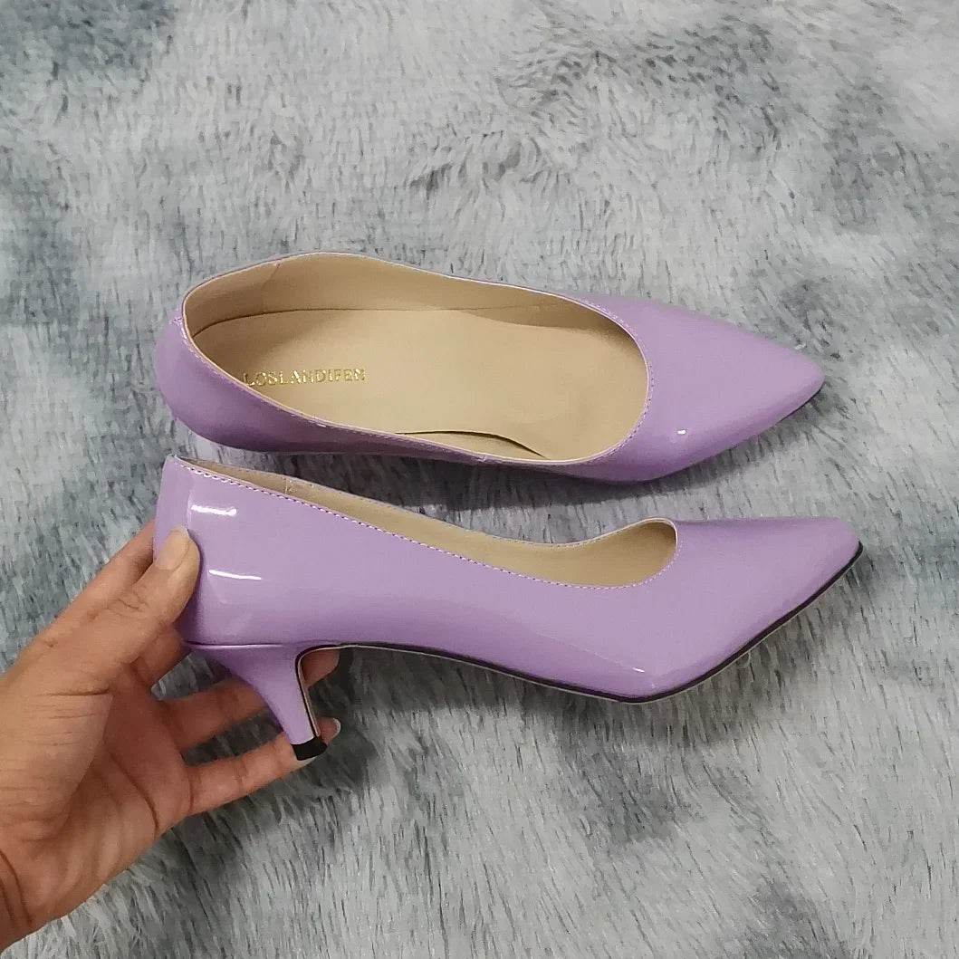 Classic Pointed Toe Kitten Heels – 5cm Low Heel Dress Pumps - Stylemein