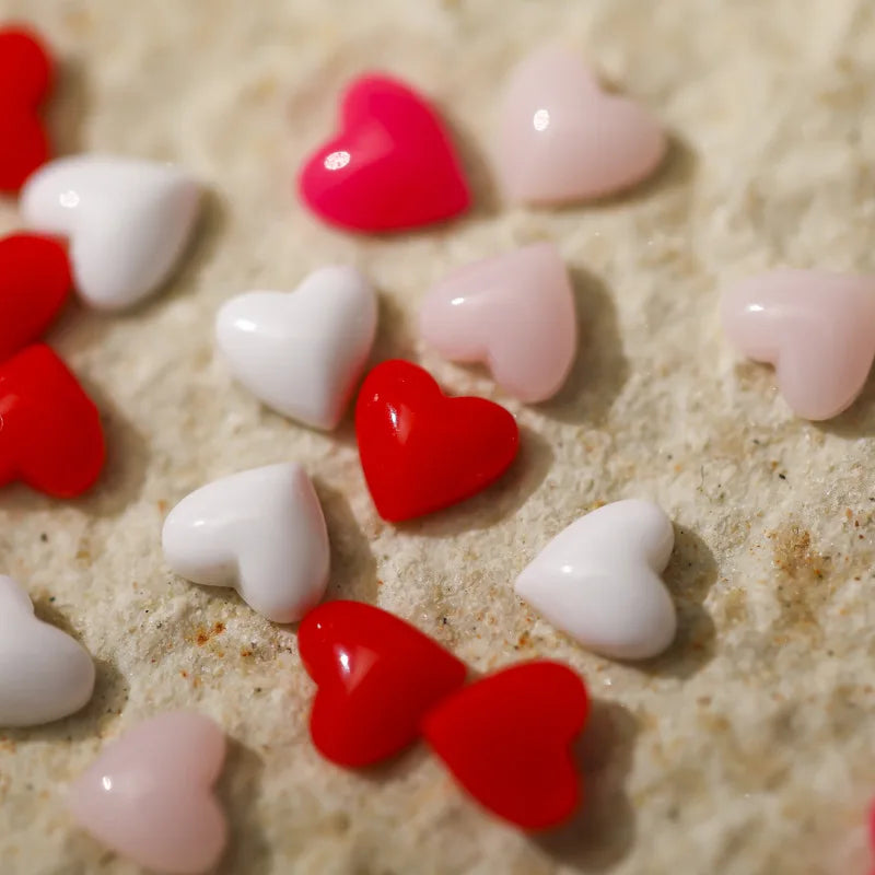 200 pcs Peach Heart Nail Art Appliques – 5mm DIY Manicure Accessories