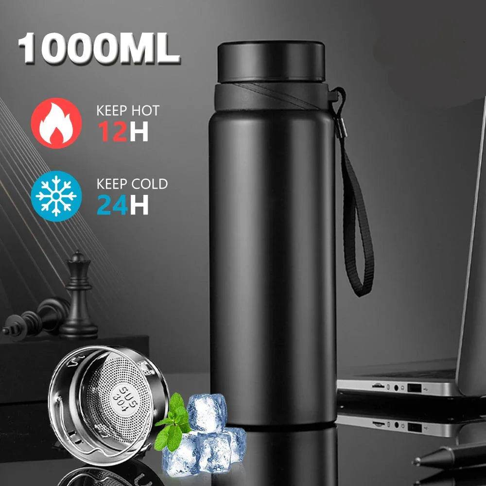 1L Stainless Steel Thermos: Keeps Drinks Hot or Cold All Day-1000ml - Stylemein