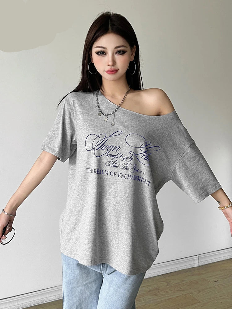 Women’s Letter Print T-Shirt – Casual Summer Streetwear Fashion Top