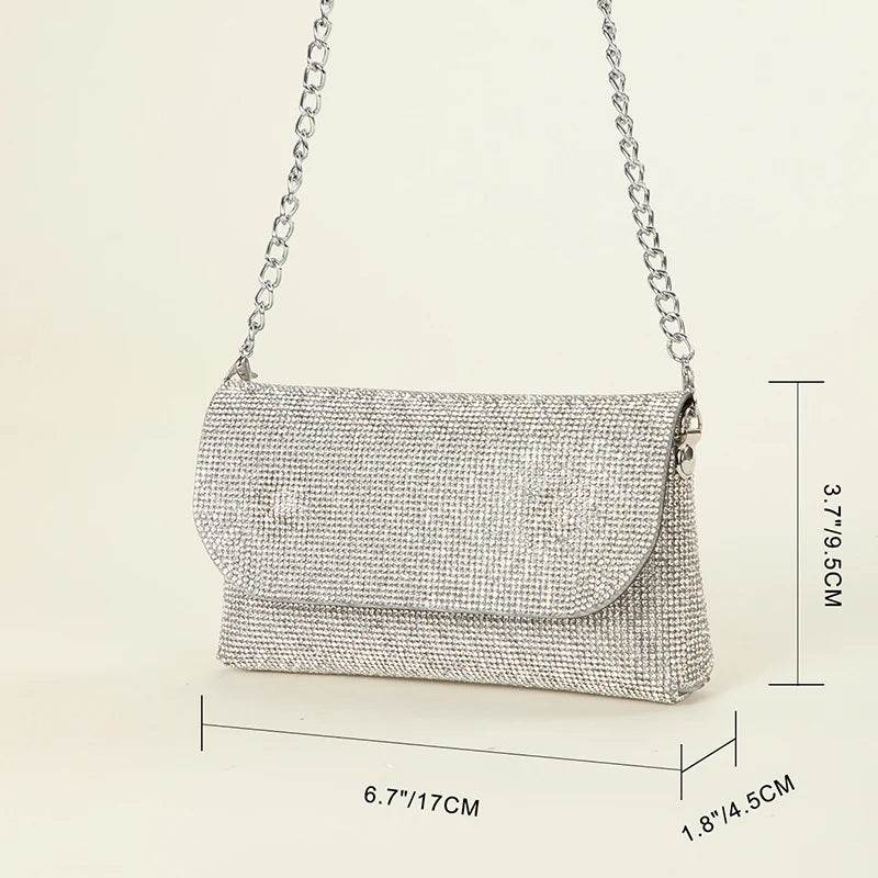 Sparkling Diamond Evening Clutch: Rhinestone Elegance for Women - Stylemein