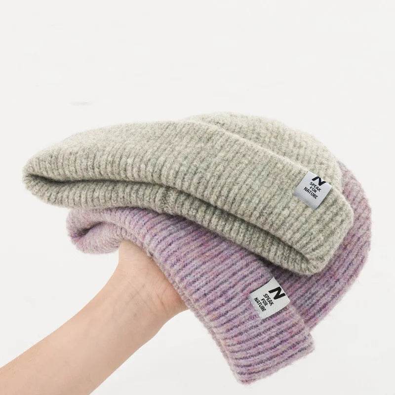 Warm Winter Knitted Beanie with Flower Detail: Ideal for Hiking & Winter Adventures - Stylemein