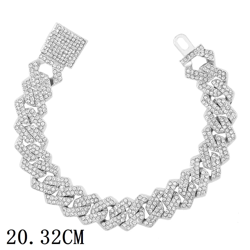 Silver rhinestone chain bracelet

