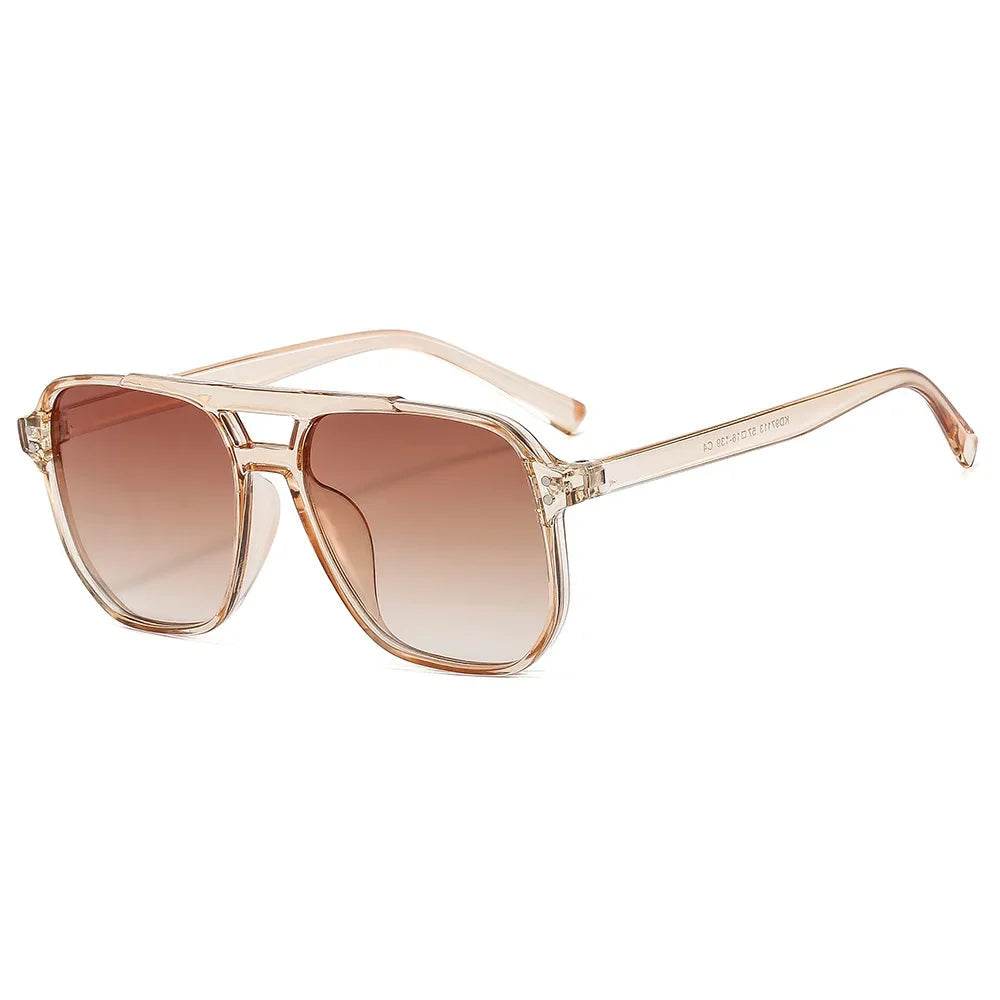 Stylemein - Vintage Square Sunglasses – Thick Frame Double Bridge UV400 Eyewear