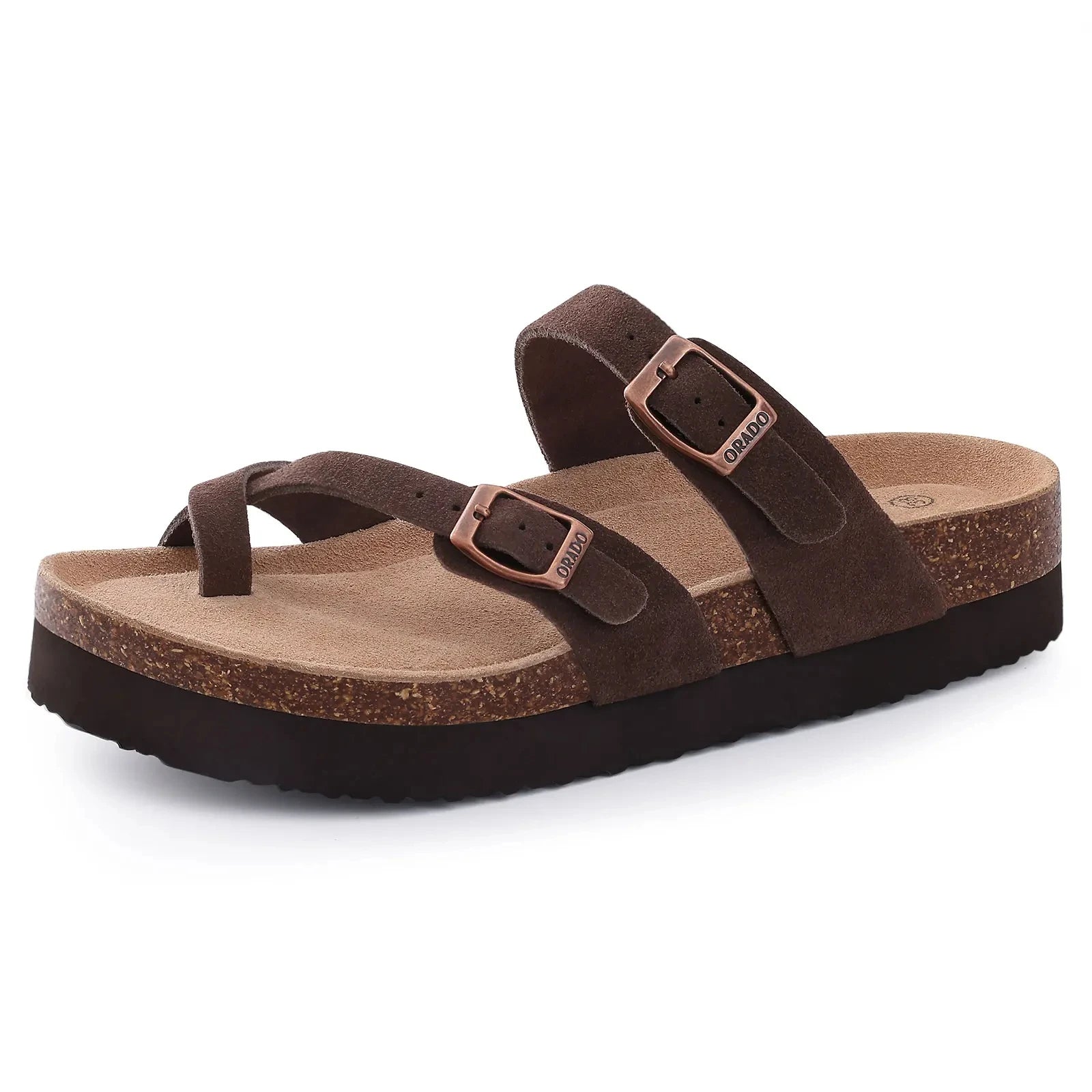 Unisex Classic Cork Sandals – Soft Thick Sole Open-Toe Flat Slippers for Summer & Home