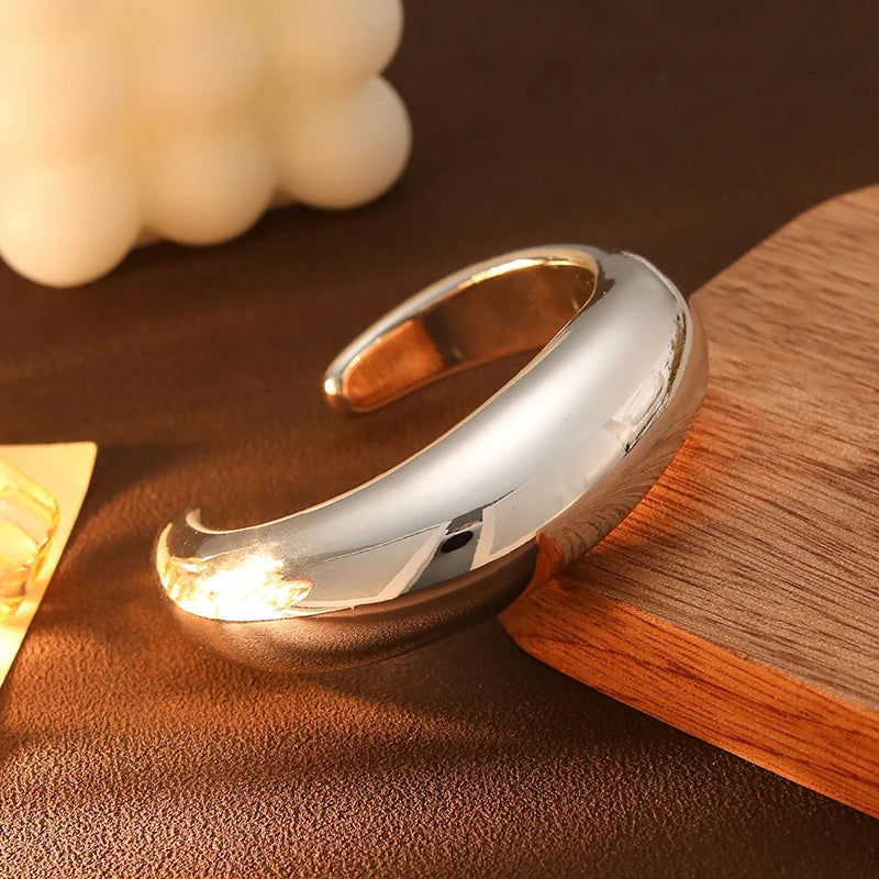 Vintage Geometric Cuff Bangle – Statement Open Bracelet for Women in Gold or Silver