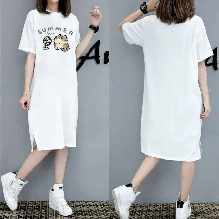 Women’s Plus Size Pullover Dress – Korean Style Summer Casual Outfit