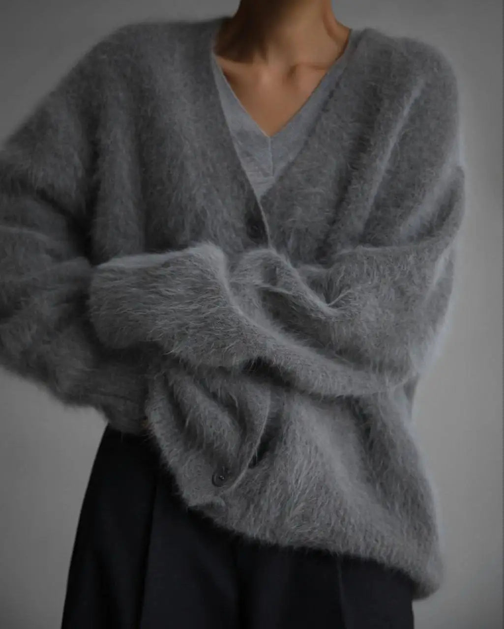 Elegant Knitted Cardigan – Long Sleeve Single-Breasted Casual Sweater