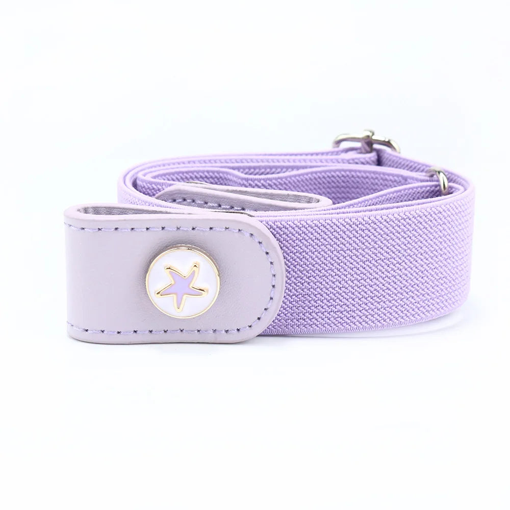 The elastic belt being stretched, demonstrating its flexibility and comfort.
