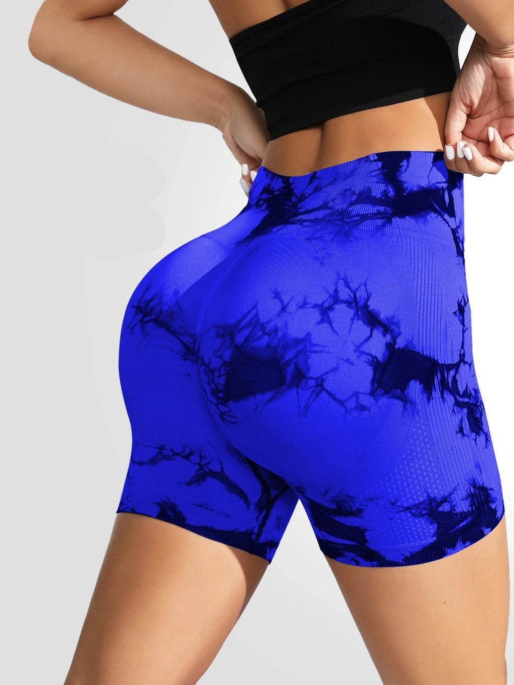 Tie-Dye Seamless High Waist Shorts – Peach-Lifting Fitness Yoga Bottoms - Stylemein