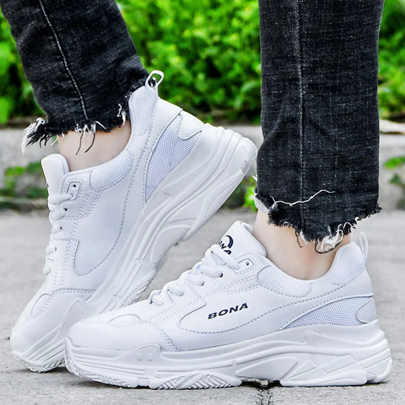 White Platform Sneakers for Women – Stylish & Comfortable Walkers