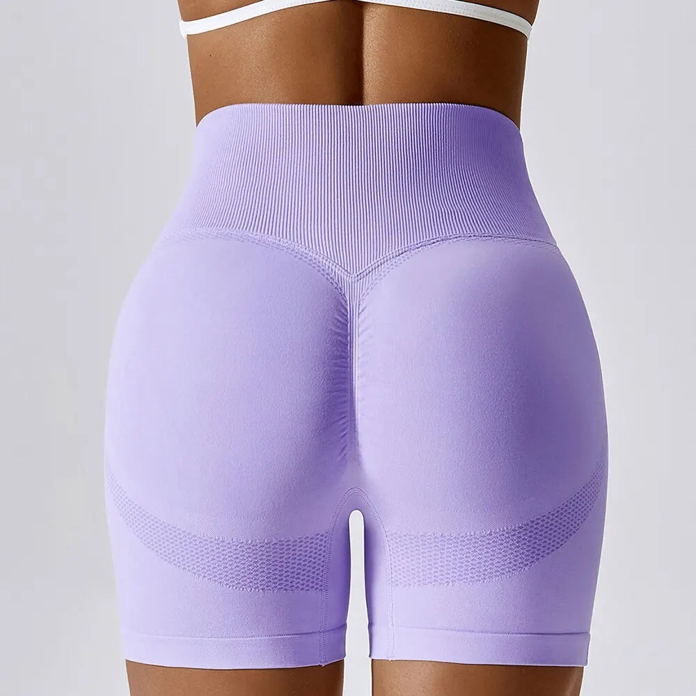 High waist seamless sports shorts for women

