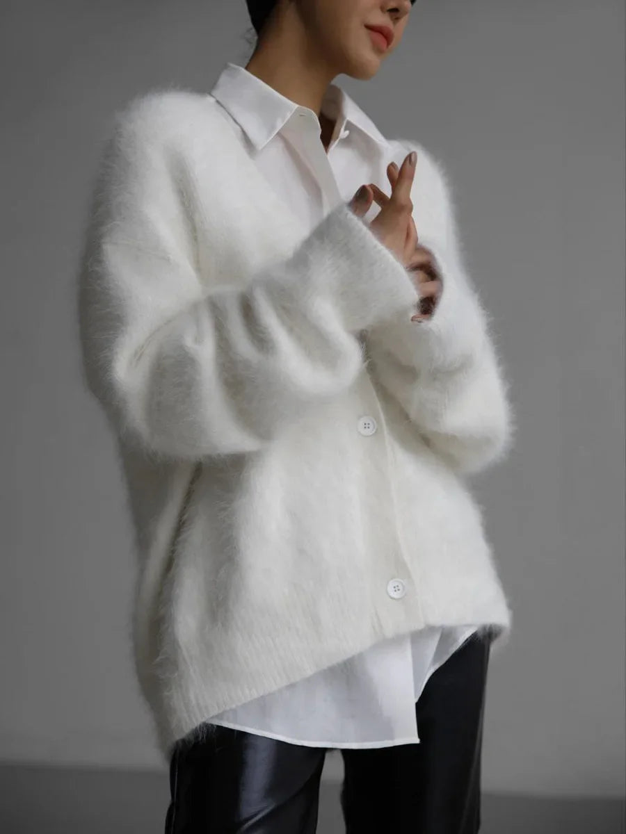 Elegant Knitted Cardigan – Long Sleeve Single-Breasted Casual Sweater