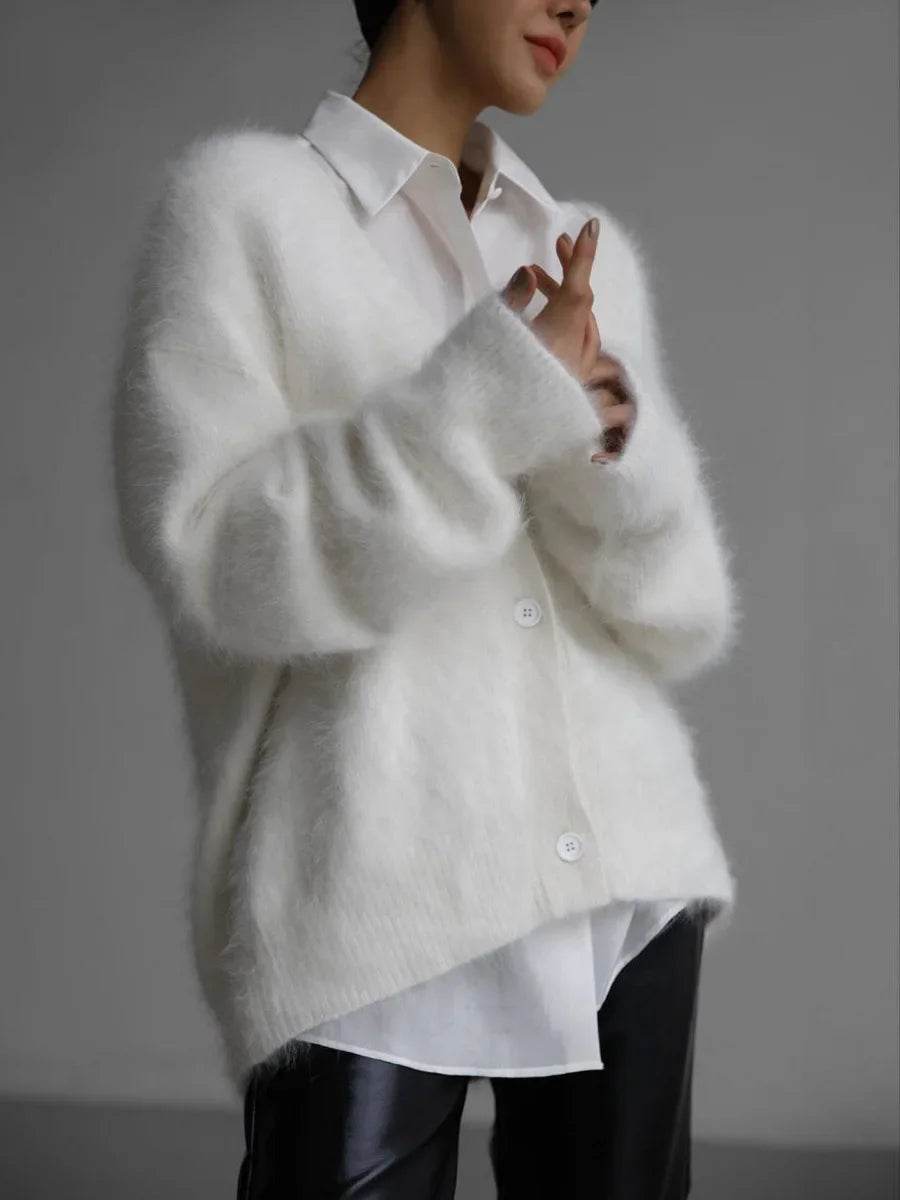 Stylemein - Elegant Knitted Cardigan – Long Sleeve Single-Breasted Casual Sweater