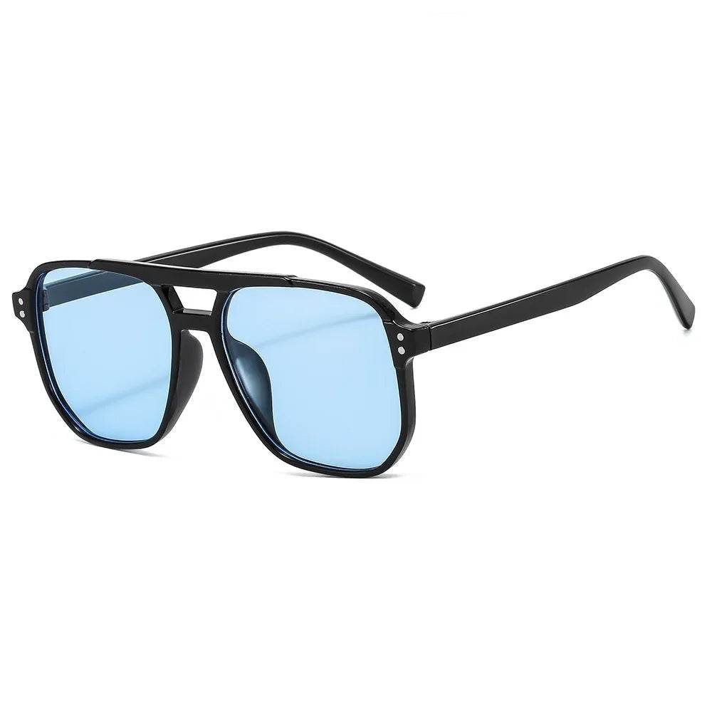 Stylemein - Vintage Square Sunglasses – Thick Frame Double Bridge UV400 Eyewear