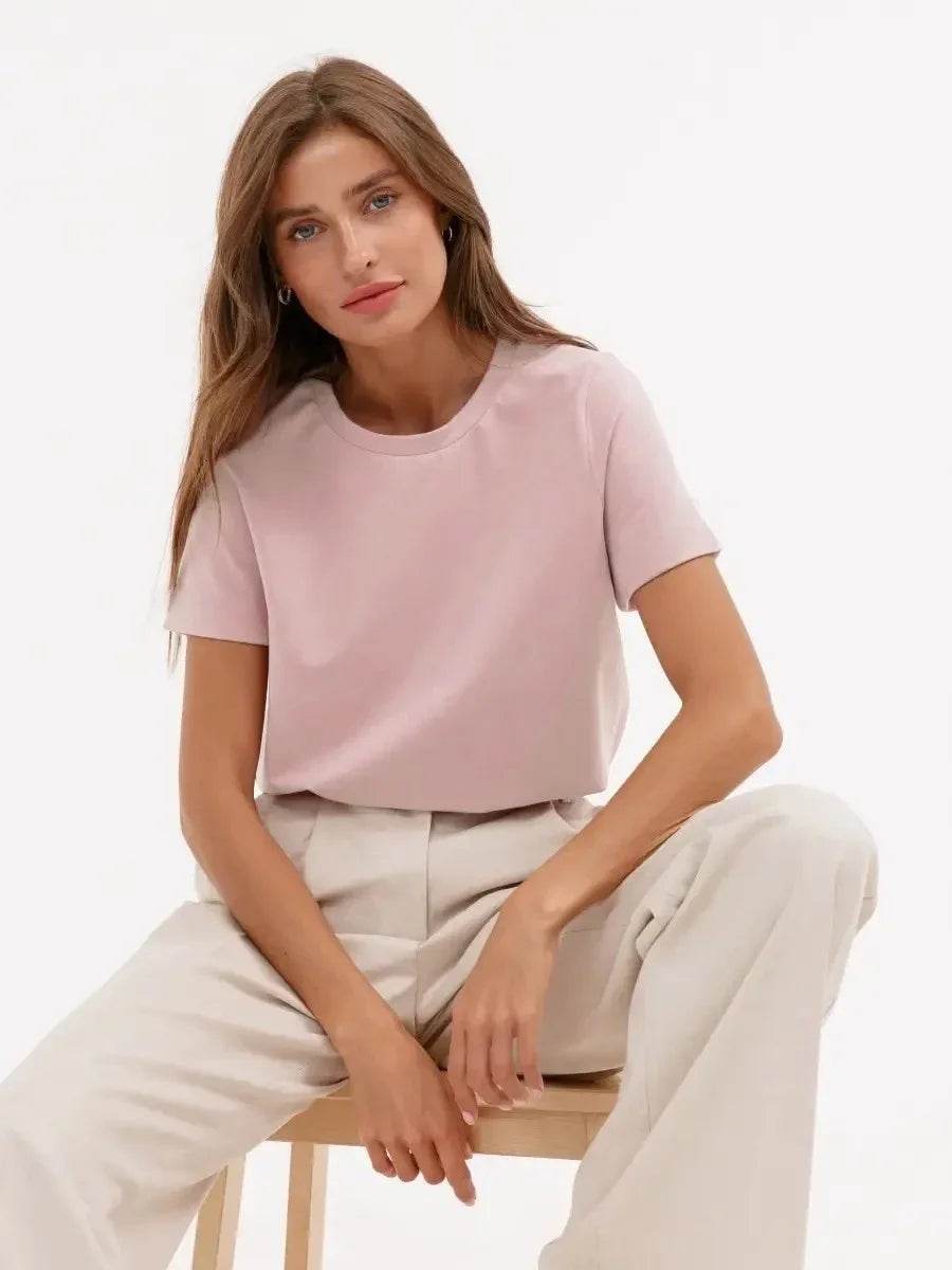 100% Cotton Women’s T-Shirt – Loose Fit Summer Basic Tee - Stylemein
