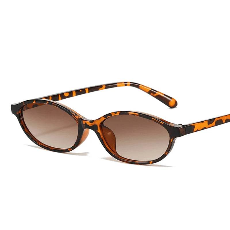 Stylemein - Women's Retro Leopard Print Oval Sunglasses – Small Frame Fashion Eyewear for Stylish Sun Protection