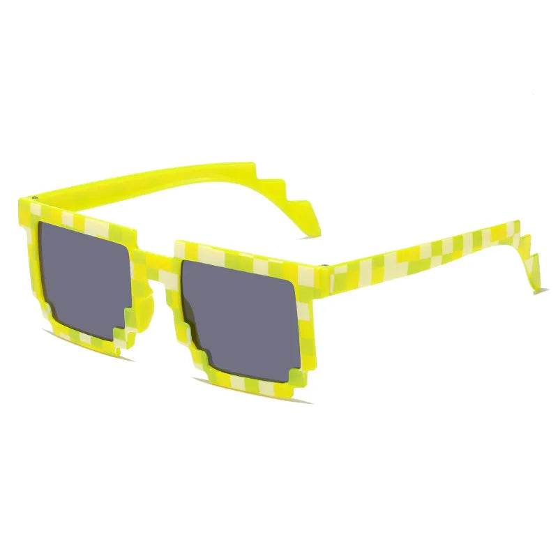 Stylemein - Pixel Sunglasses – Fun Mosaic Creeper Glasses for Kids and Teens