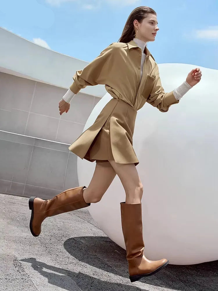 Women’s High-Waist A-Line Skirt – Minimalist Casual Spring Fashion