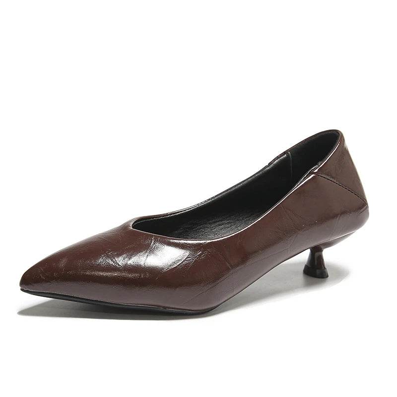 4cm Thin Heels – Embossed Upper Classic Pumps for Wedding, Office & Party, Size 45 Plus Size - Stylemein