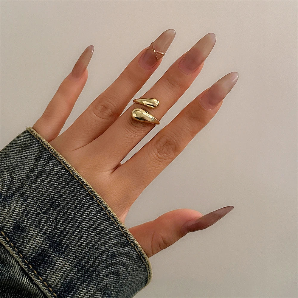Chunky Twisted Waterdrop Cuff – Gold & Silver Wide Metal Bracelet