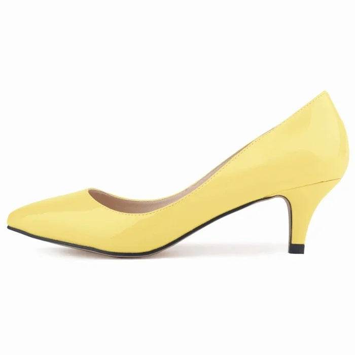 Classic Pointed Toe Kitten Heels – 5cm Low Heel Dress Pumps - Stylemein