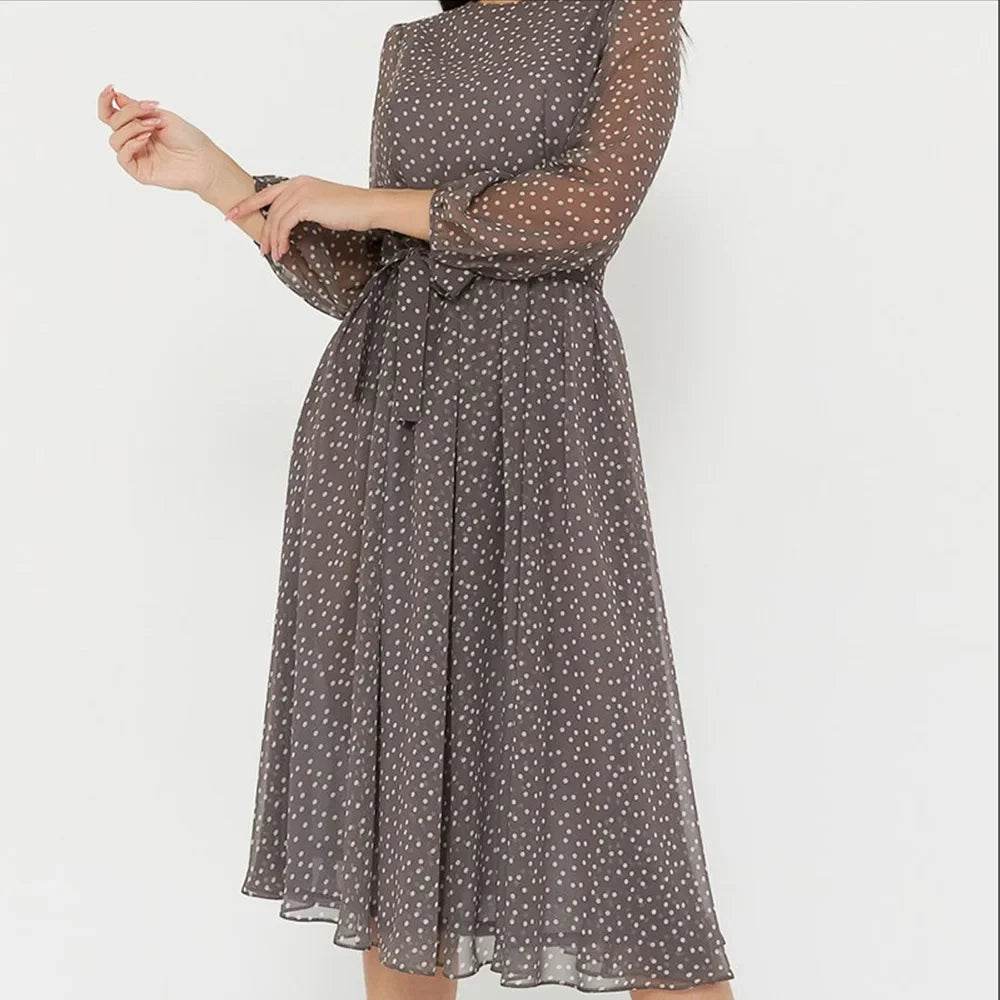 Dancing With Dots: Long Sleeve Dress for Your Inner Bohemian Goddess - Stylemein