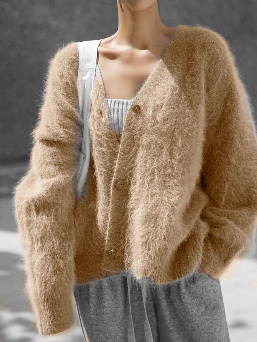 Stylemein - Elegant Knitted Cardigan – Long Sleeve Single-Breasted Casual Sweater