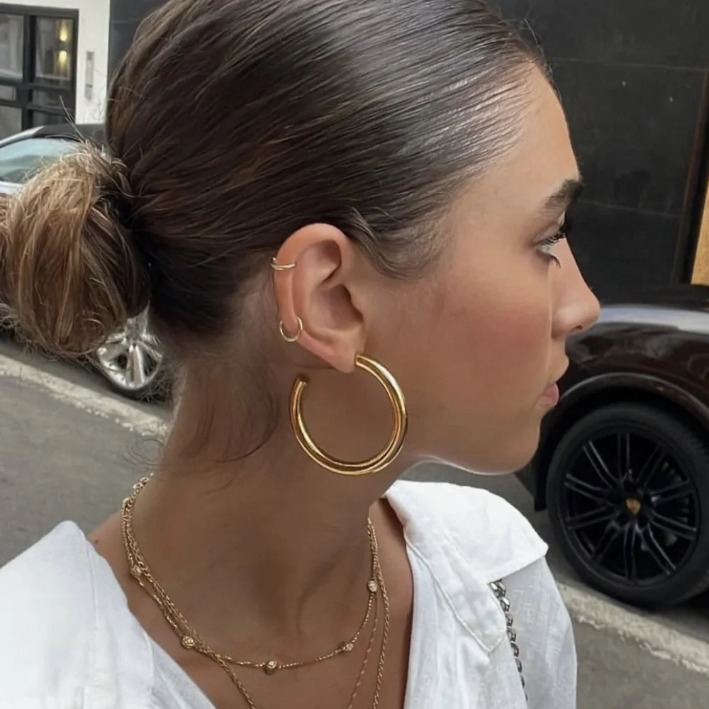 50mm gold hoop earrings

