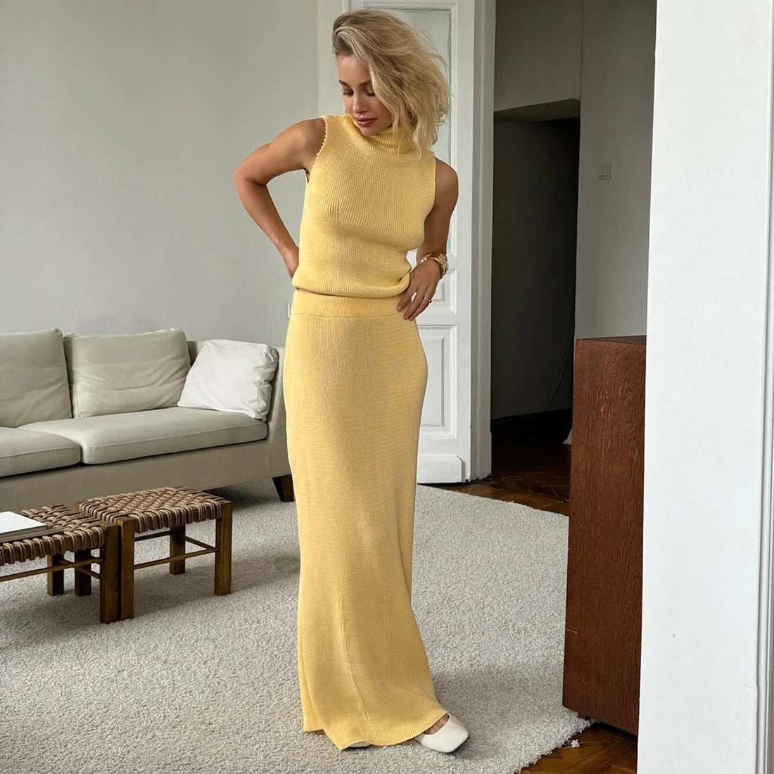 Knitted two-piece set women


