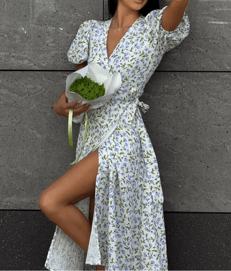 Beige Cotton A-Line Midi Dress – Women’s Lightweight Summer Muslin Dress - Stylemein
