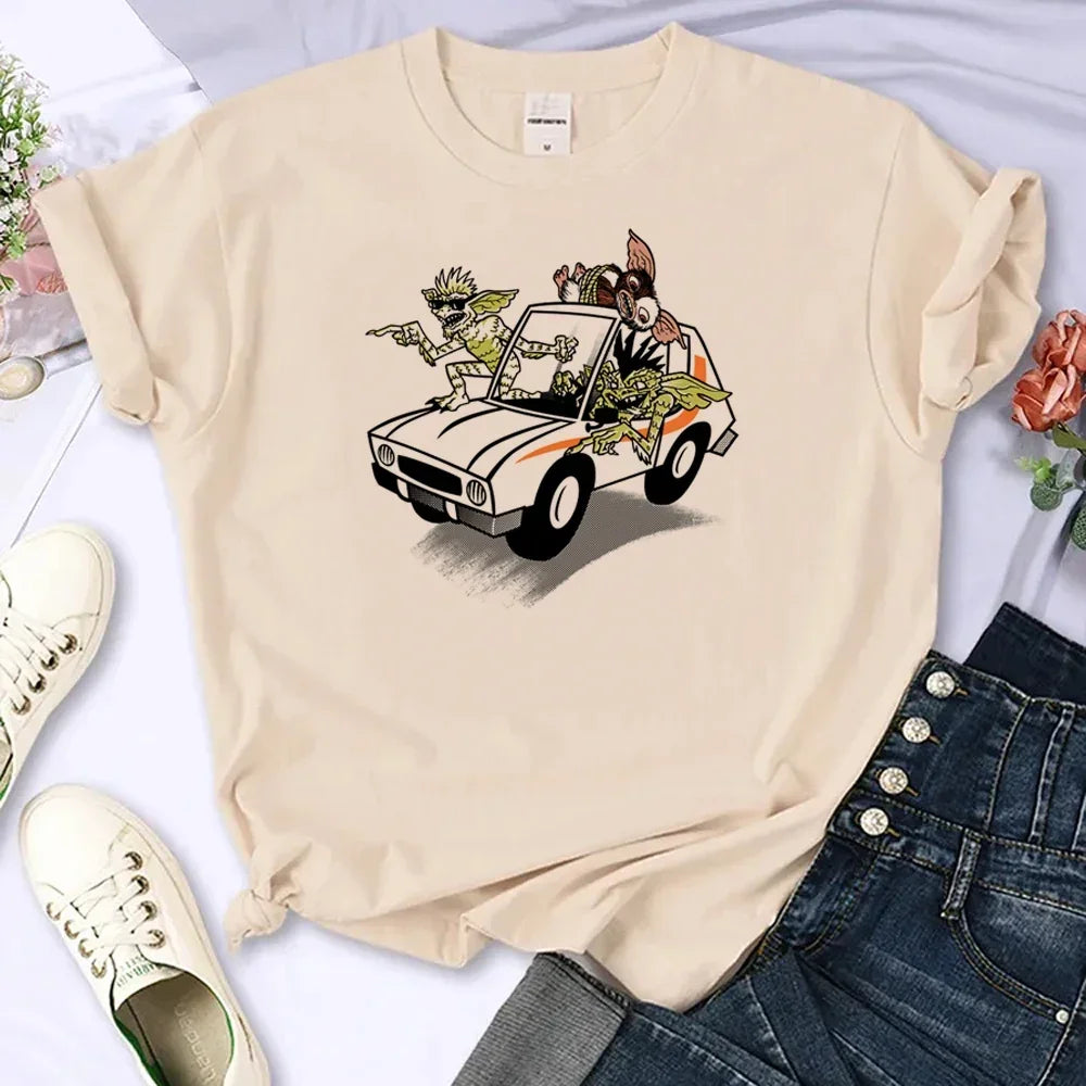 Women’s Gremlins Anime Comic Print T-shirt – Streetwear Graphic Tee