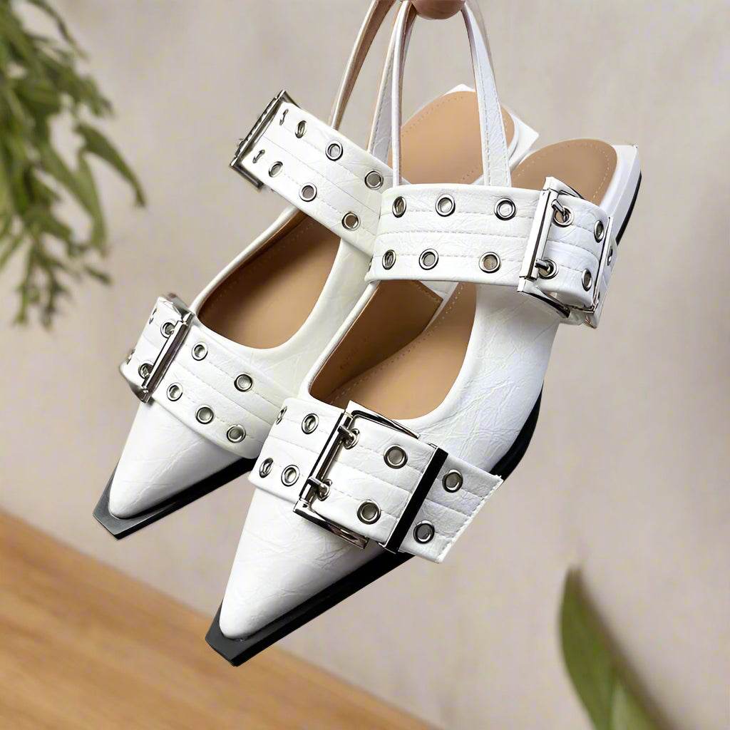 Pointed Toe Slingback Flats – Women’s Shallow Cut Fashion Flats in Big Sizes - Stylemein