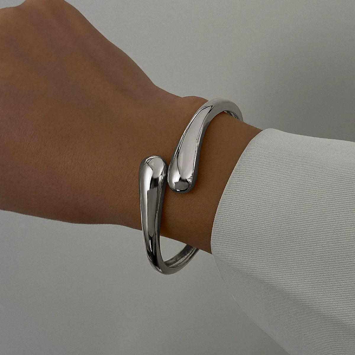 Wide Cuff Geometric Metal Bangles for Women & Men