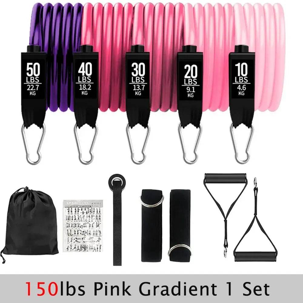 Resistance Bands Set: Tension Pull Ropes for Full Body Workout at Home - Stylemein