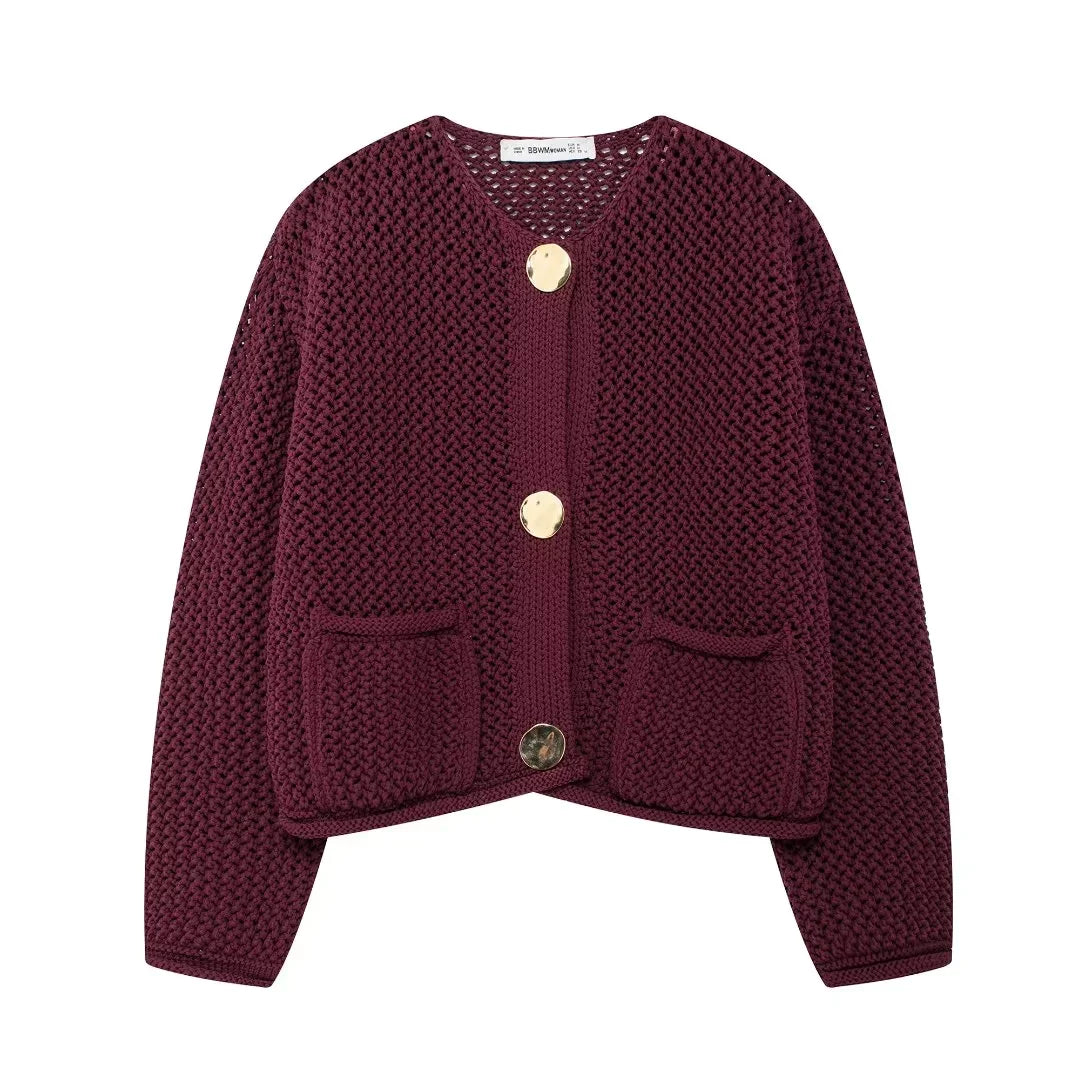 Women’s Knitted Cardigan – Loose Button Long Sleeve Autumn Winter Sweater
