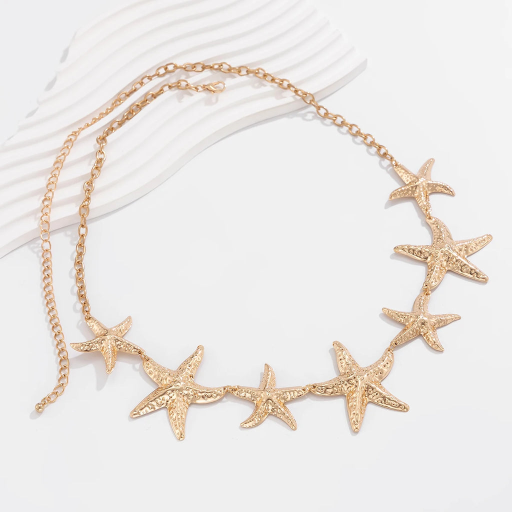 Summer belly chain with ocean accents

