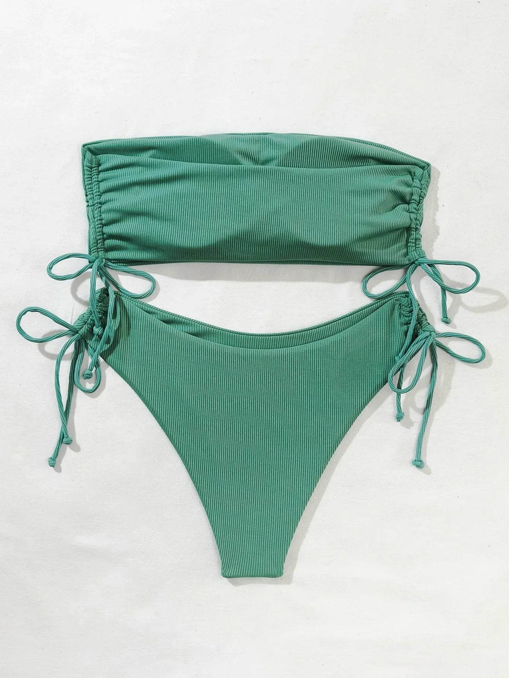 Sexy High Waist Bikini Set for Women - Bandeau Swimsuit 2 Piece Summer Beachwear Bathing Suit - Stylemein