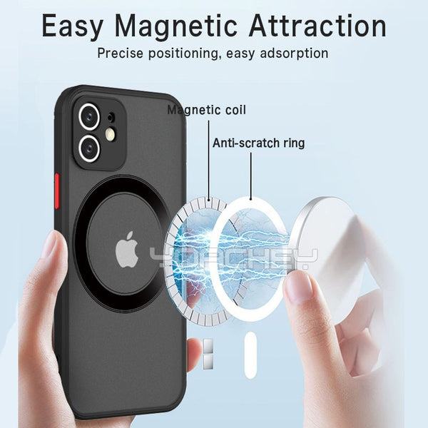 For iPhone 15 Pro Max Luxury Plating Magsafe Magnetic Square Frame Phone  Case For iPhone 15 11 12 13 14 Plus Protective Cover