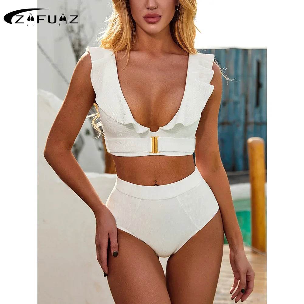 Sexy Backless High Waist Micro Bikini Swimsuit for Women - Stylemein