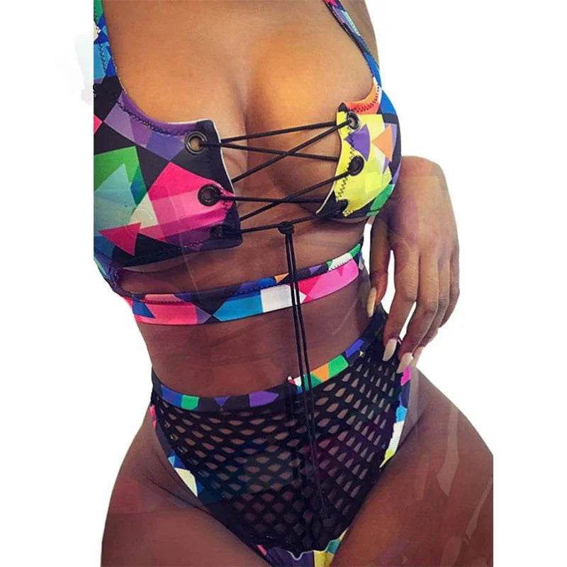 Sexy Backless High Waist Micro Bikini Swimsuit for Women - Stylemein