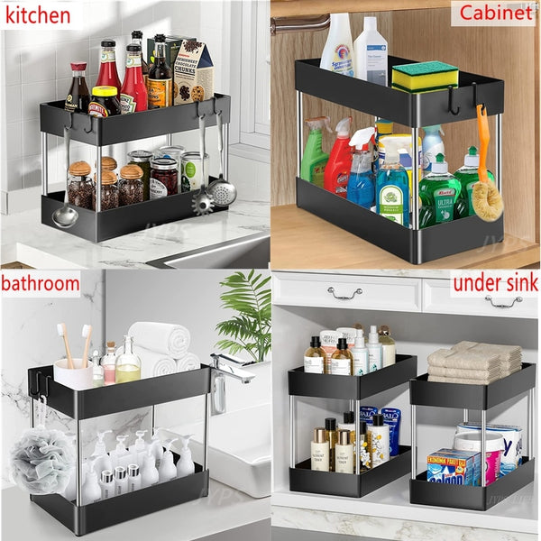 2-Tier Under Sink Storage Drawer Organizer for Bathroom and Kitchen –  Stylemein