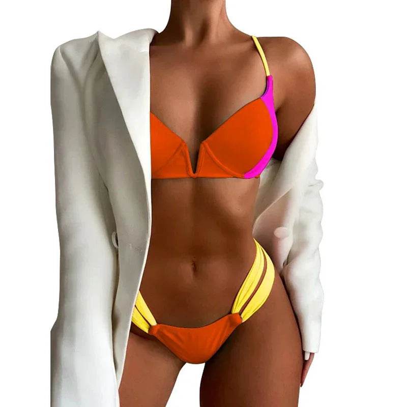 Sexy Backless High Waist Micro Bikini Swimsuit for Women - Stylemein