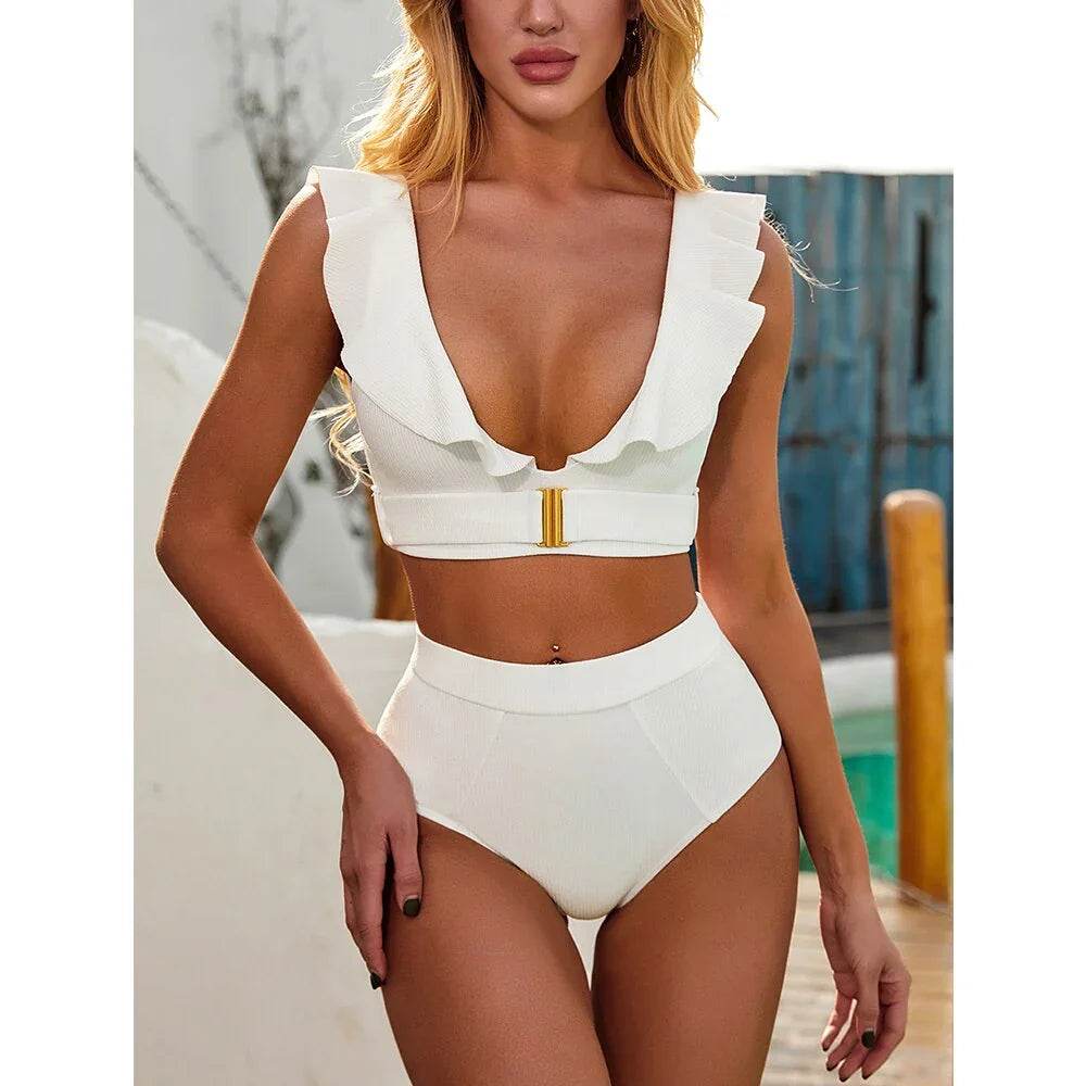 Sexy Backless High Waist Micro Bikini Swimsuit for Women - Stylemein