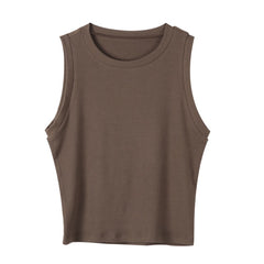 brown rib knit top