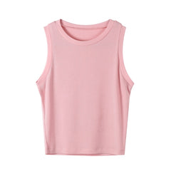 pink rib knit crop tops