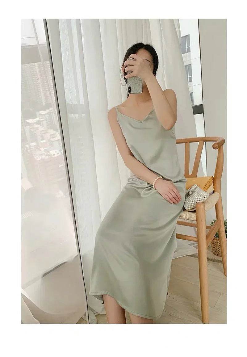 Stylemein - Slip Dress | Midi Slip Dress | Midi Strap Dress - Stylemein