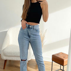 rib knit crop top - stylemein