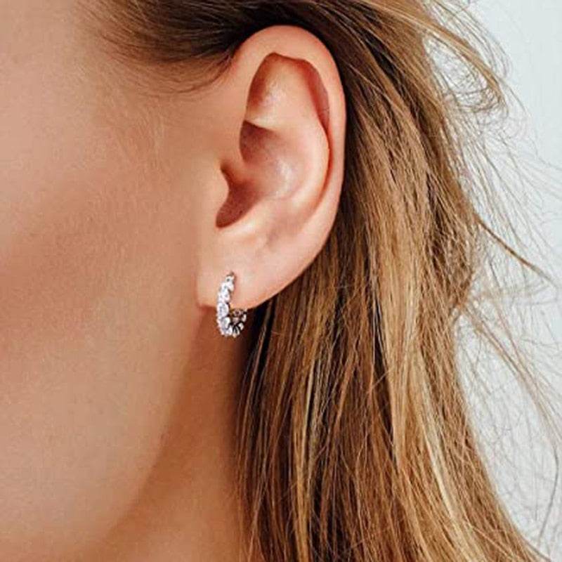 Silver Huggie Hoop Earrings – Minimalist Small Hoops for Women - Stylemein