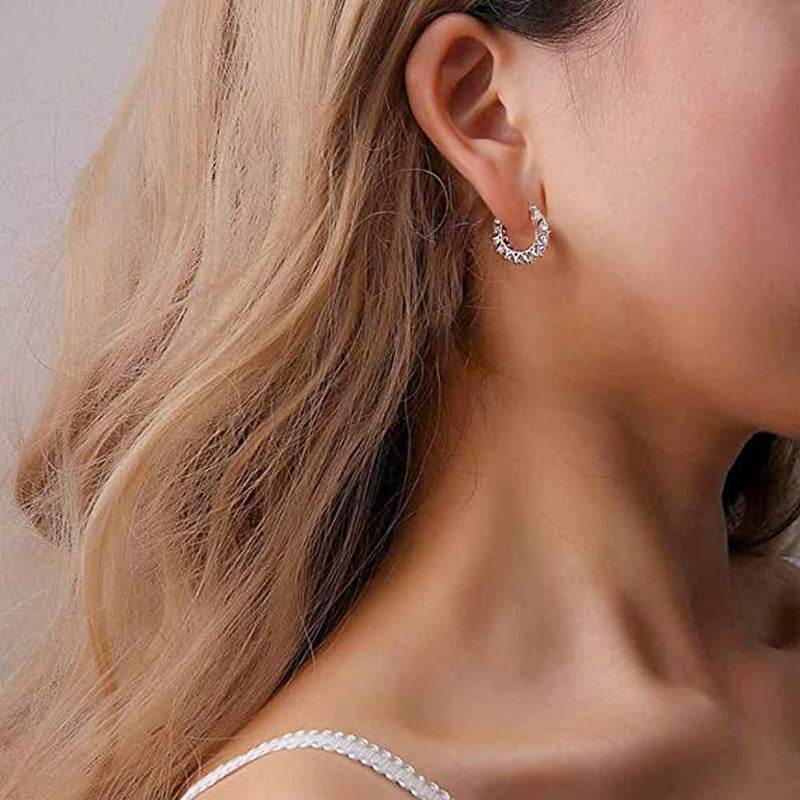 Silver Huggie Hoop Earrings – Minimalist Small Hoops for Women - Stylemein